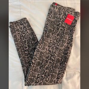 SPANX Taupe Snakeskin Ankle Jean-ish Leggings